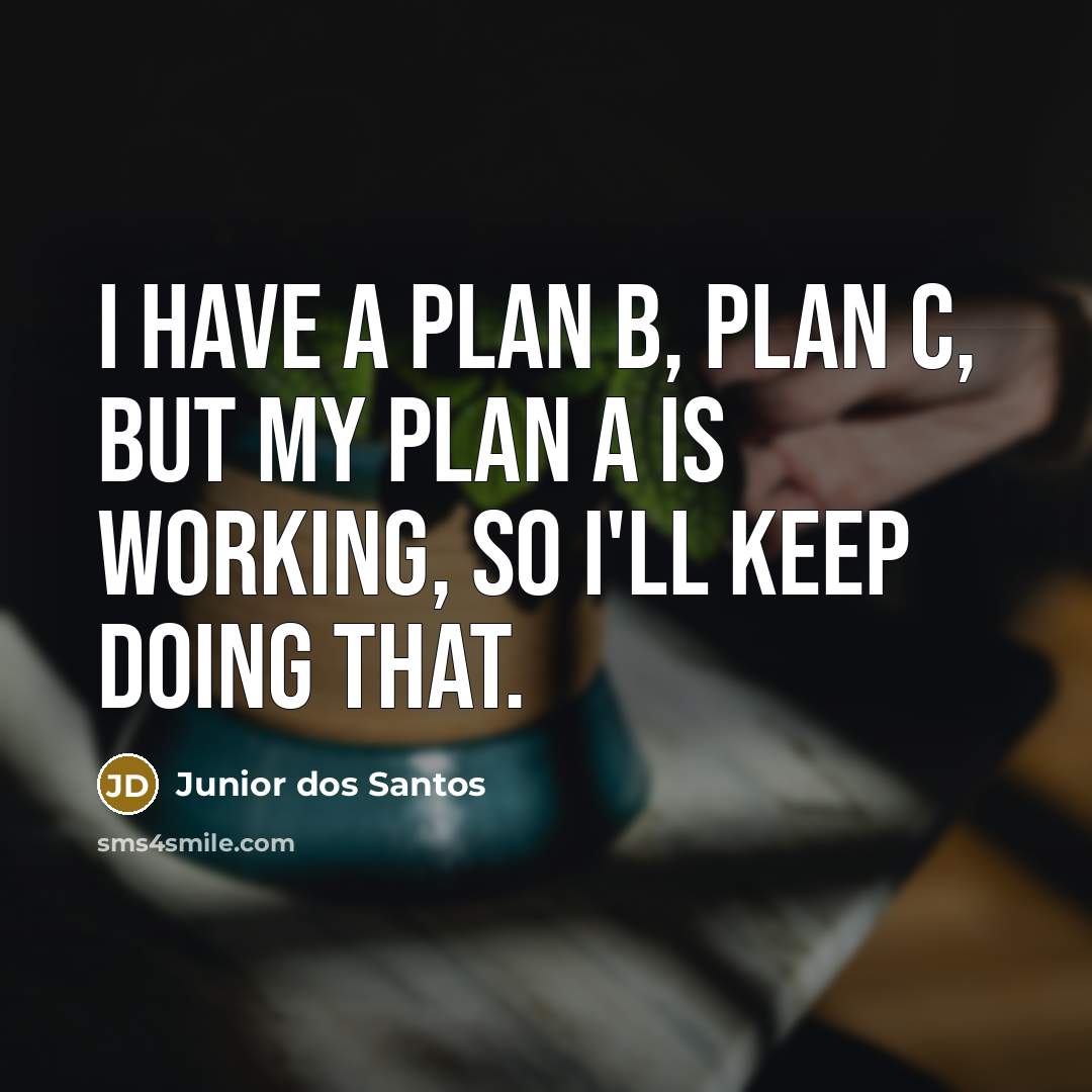“I have a Plan B, Plan C, but my Plan A is working, so I'll keep doing that.” quote by Junior dos Santos
