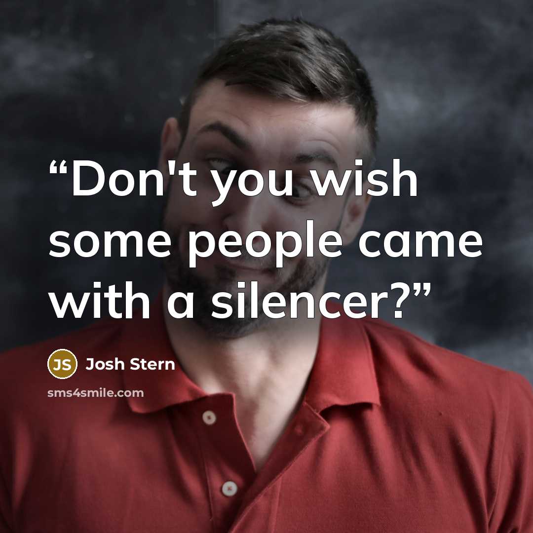 “Don't you wish some people came with a silencer?” quote by Josh Stern