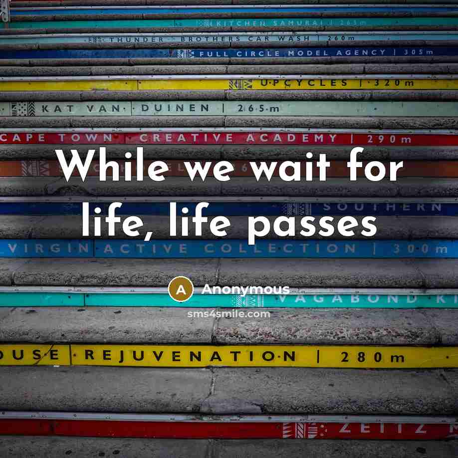 “While we wait for life, life passes” quote by Anonymous