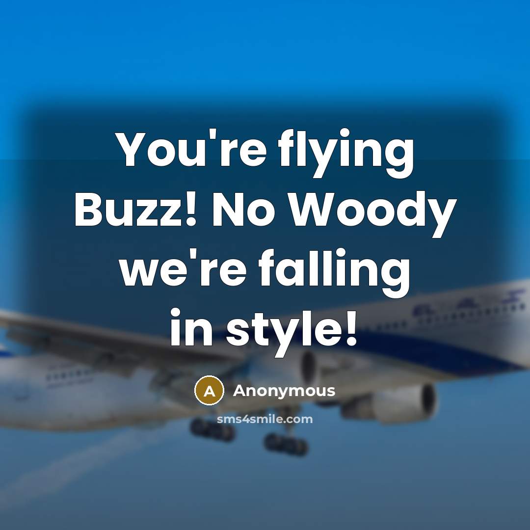 “You're flying Buzz! No Woody we're falling in style!” quote by Anonymous