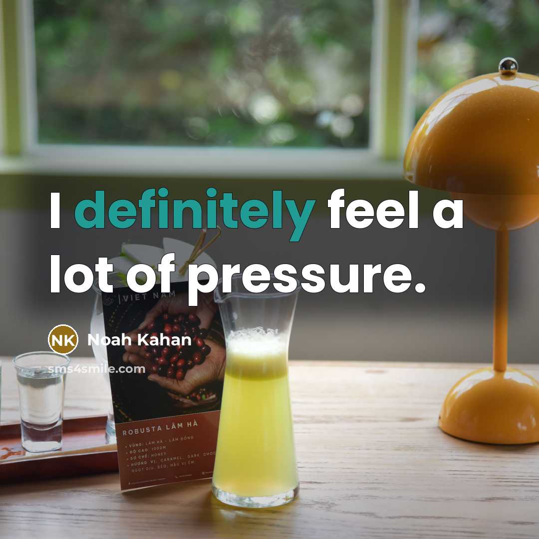 “I definitely feel a lot of pressure.” quote by Noah Kahan