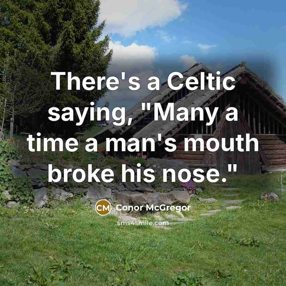 “There's a Celtic saying, "Many a time a man's mouth broke his nose."” quote by Conor McGregor