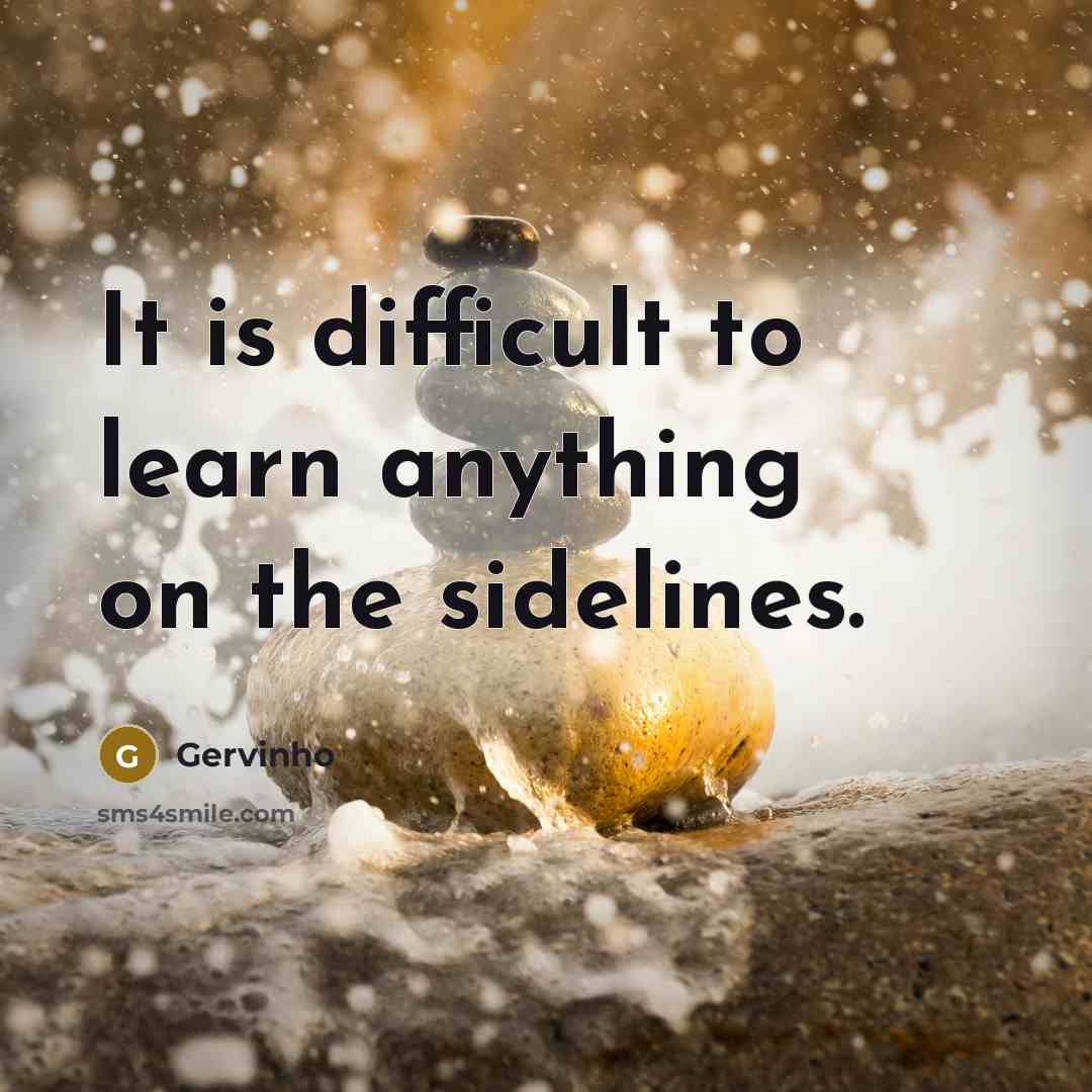 “It is difficult to learn anything on the sidelines.” quote by Gervinho