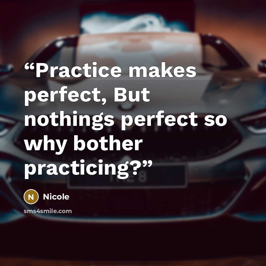 “Practice makes perfect, But nothings perfect so why bother practicing?” quote by Nicole