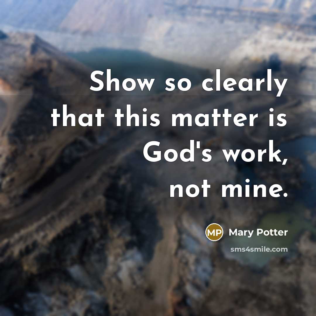 “Show so clearly that this matter is God's work, not mine.” quote by Mary Potter