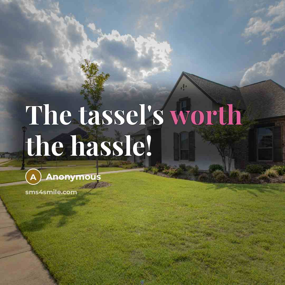 “The tassel's worth the hassle!” quote by Anonymous