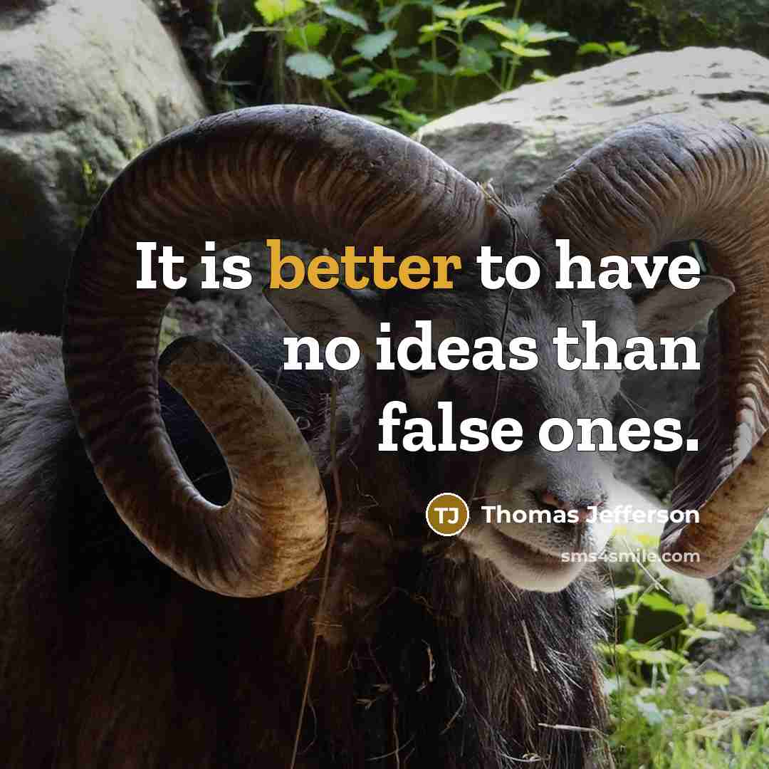 “It is better to have no ideas than false ones.” quote by Thomas Jefferson