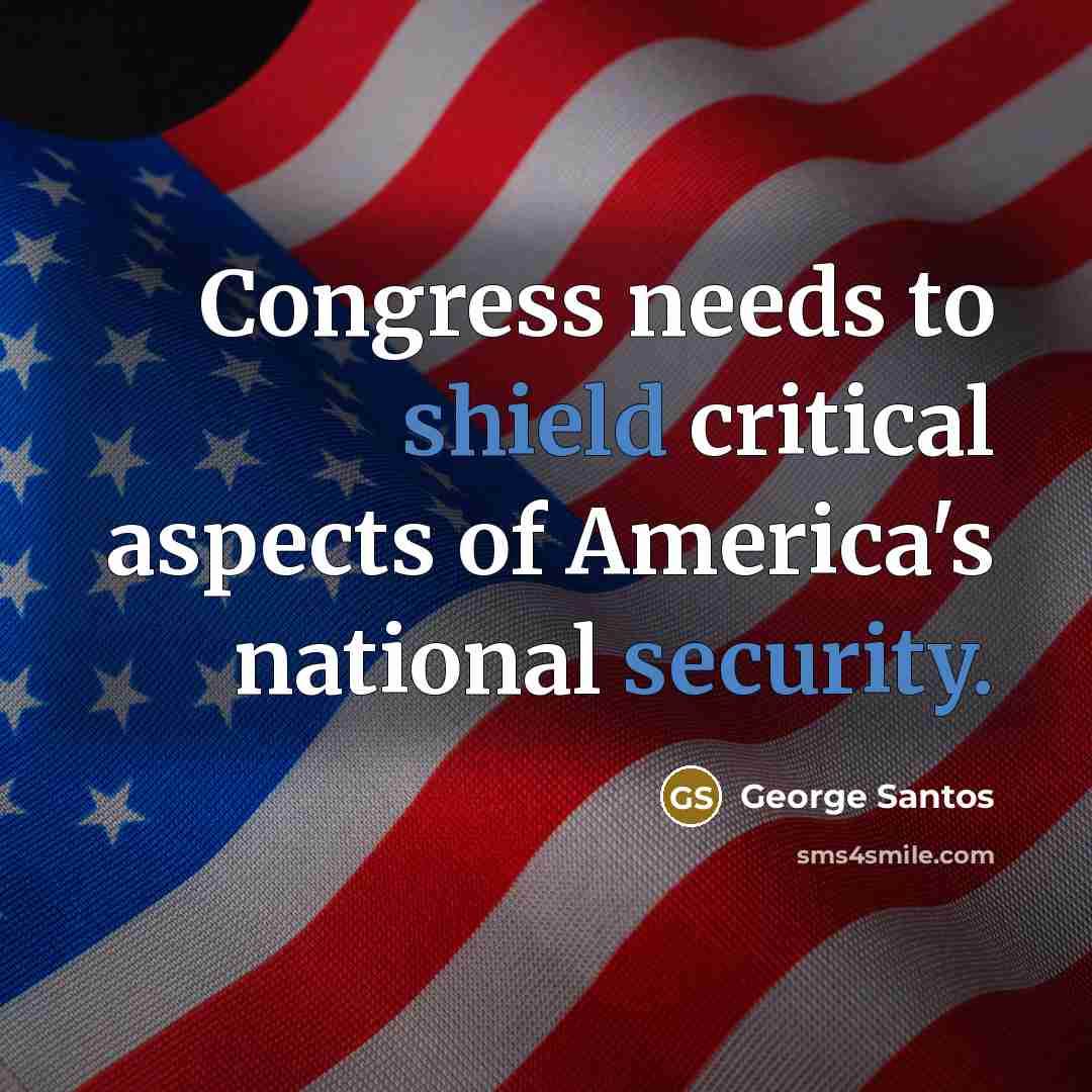 “Congress needs to shield critical aspects of America's national security.” quote by George Santos