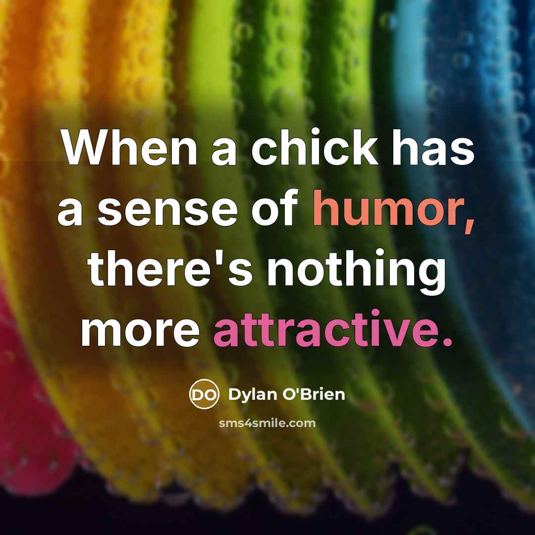 “When a chick has a sense of humor, there's nothing more attractive.” quote by Dylan O'Brien