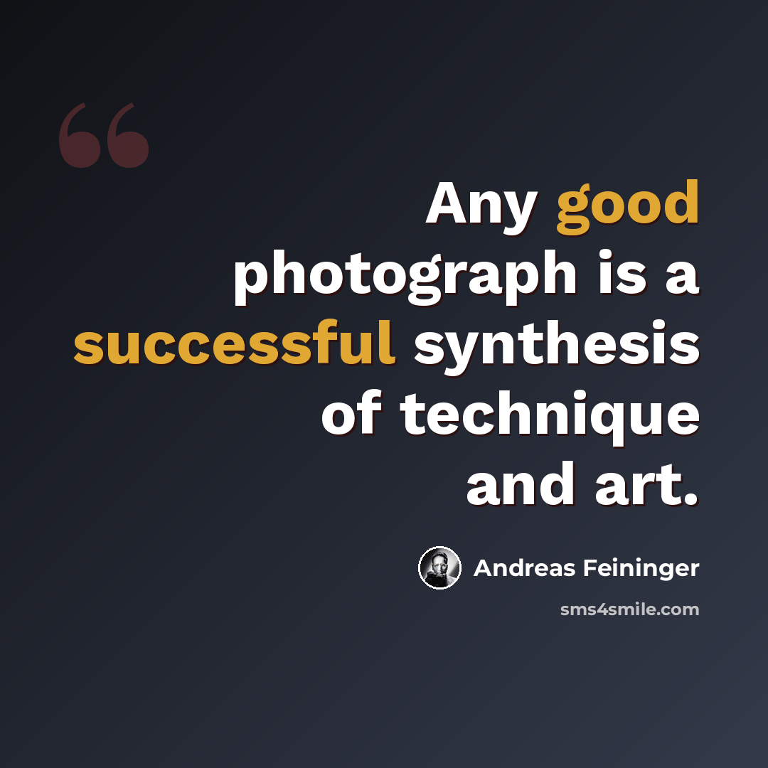 “Any good photograph is a successful synthesis of technique and art.” quote by Andreas Feininger