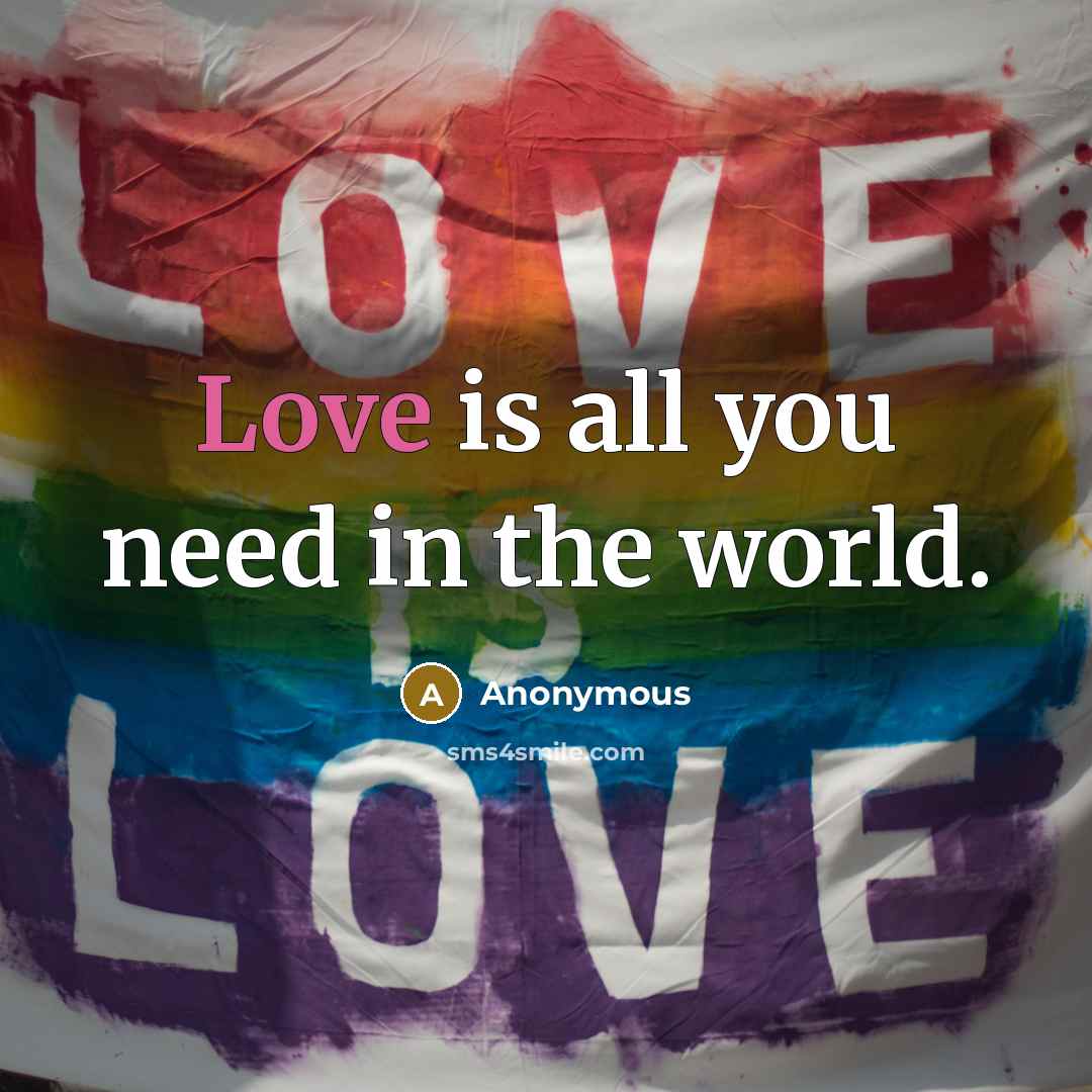 “Love is all you need in the world.” quote by Anonymous