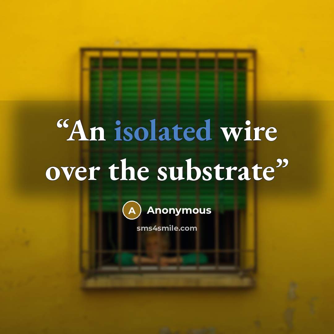 “An isolated wire over the substrate” quote by Anonymous