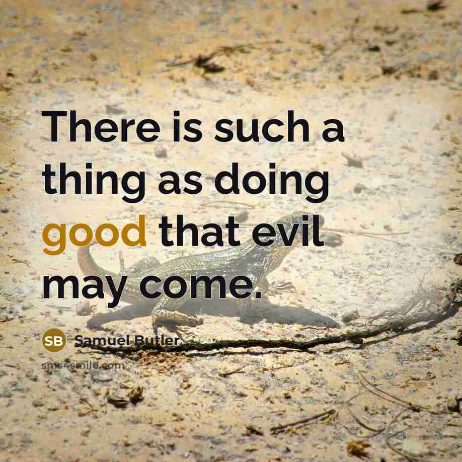 “There is such a thing as doing good that evil may come.” quote by Samuel Butler