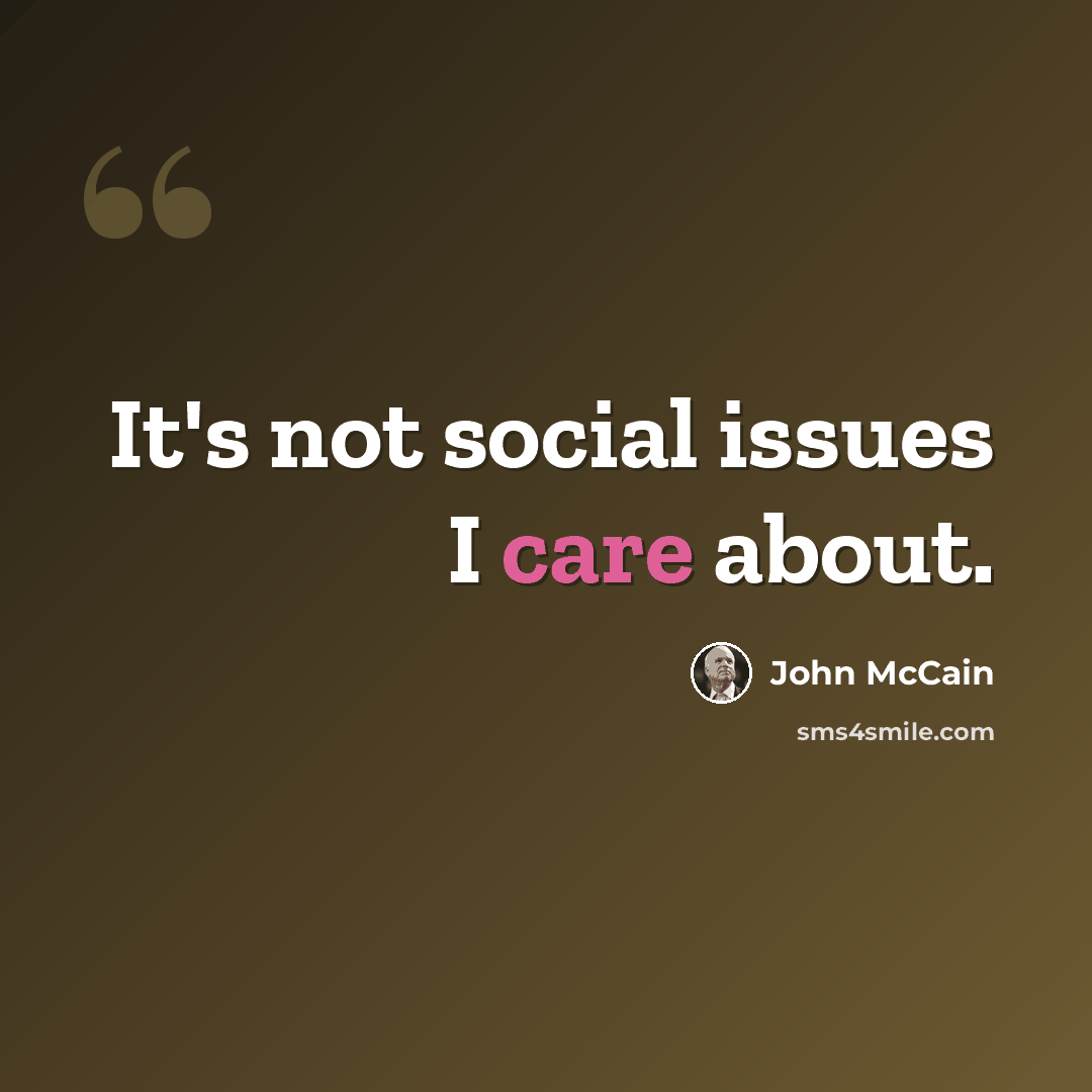 “It's not social issues I care about.” quote by John McCain