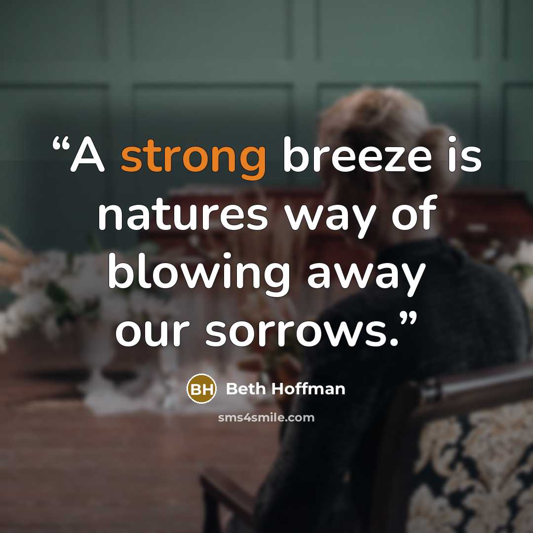 “A strong breeze is natures way of blowing away our sorrows.” quote by Beth Hoffman