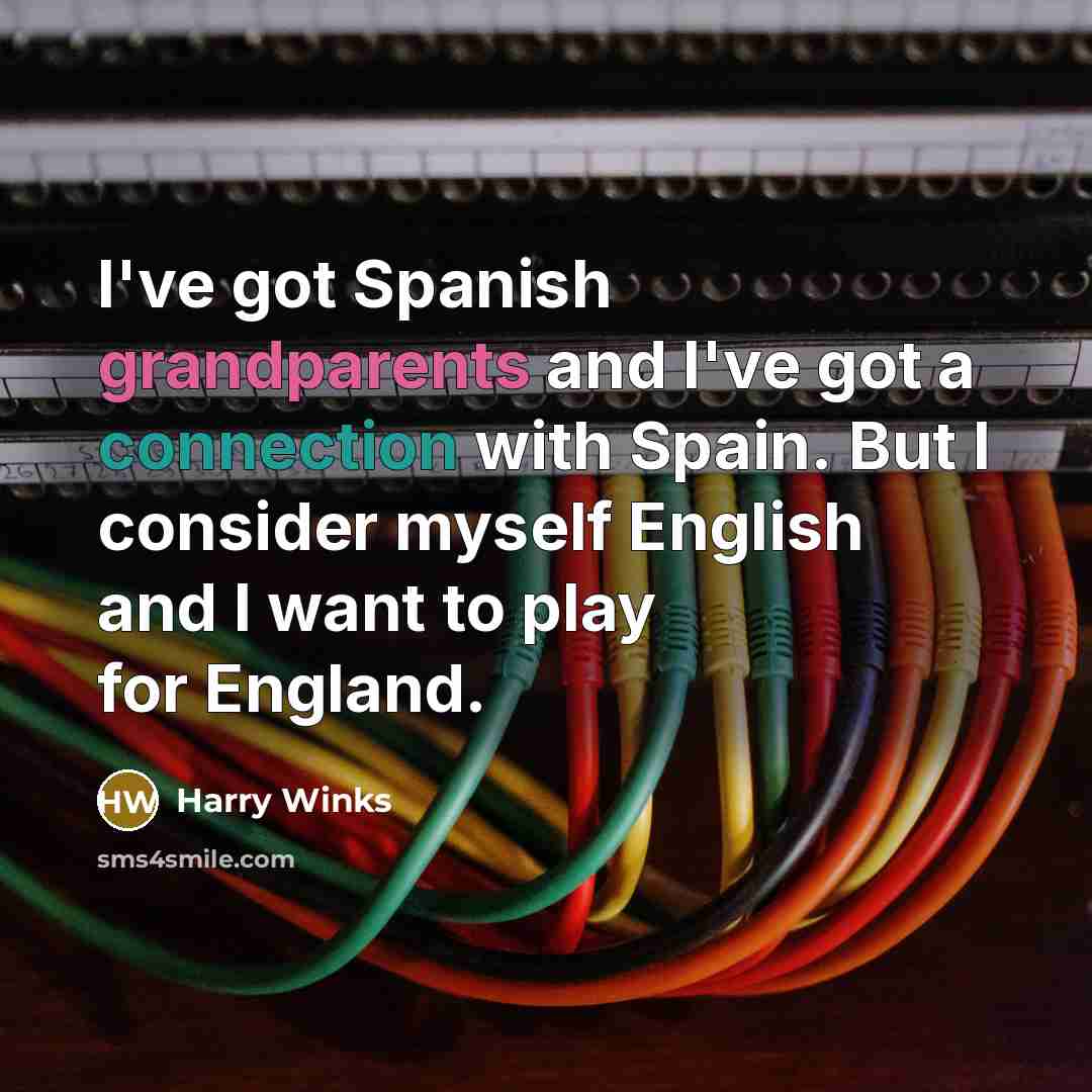 “I've got Spanish grandparents and I've got a connection with Spain. But I consider myself English and I want to play for England.” quote by Harry Winks