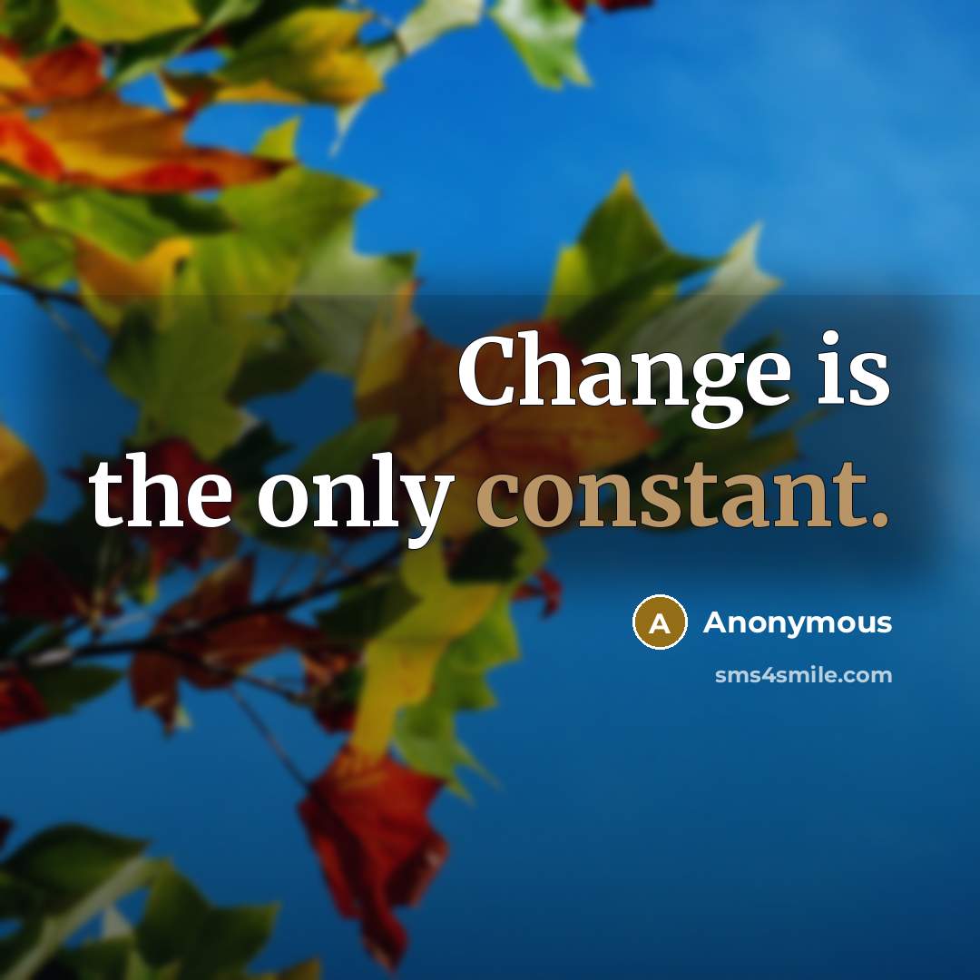 “Change is the only constant.” quote by Anonymous