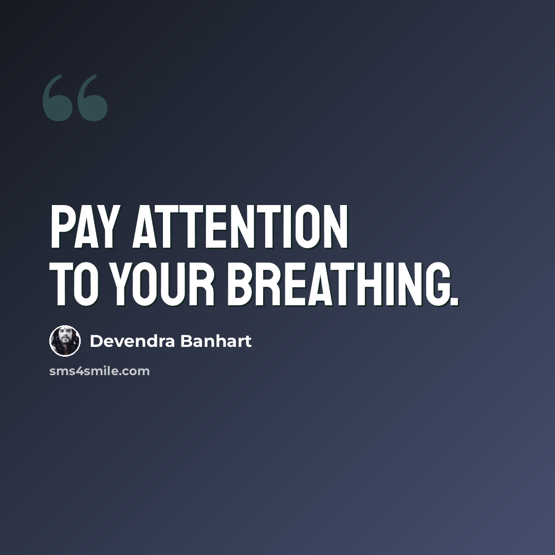“Pay attention to your breathing.” quote by Devendra Banhart