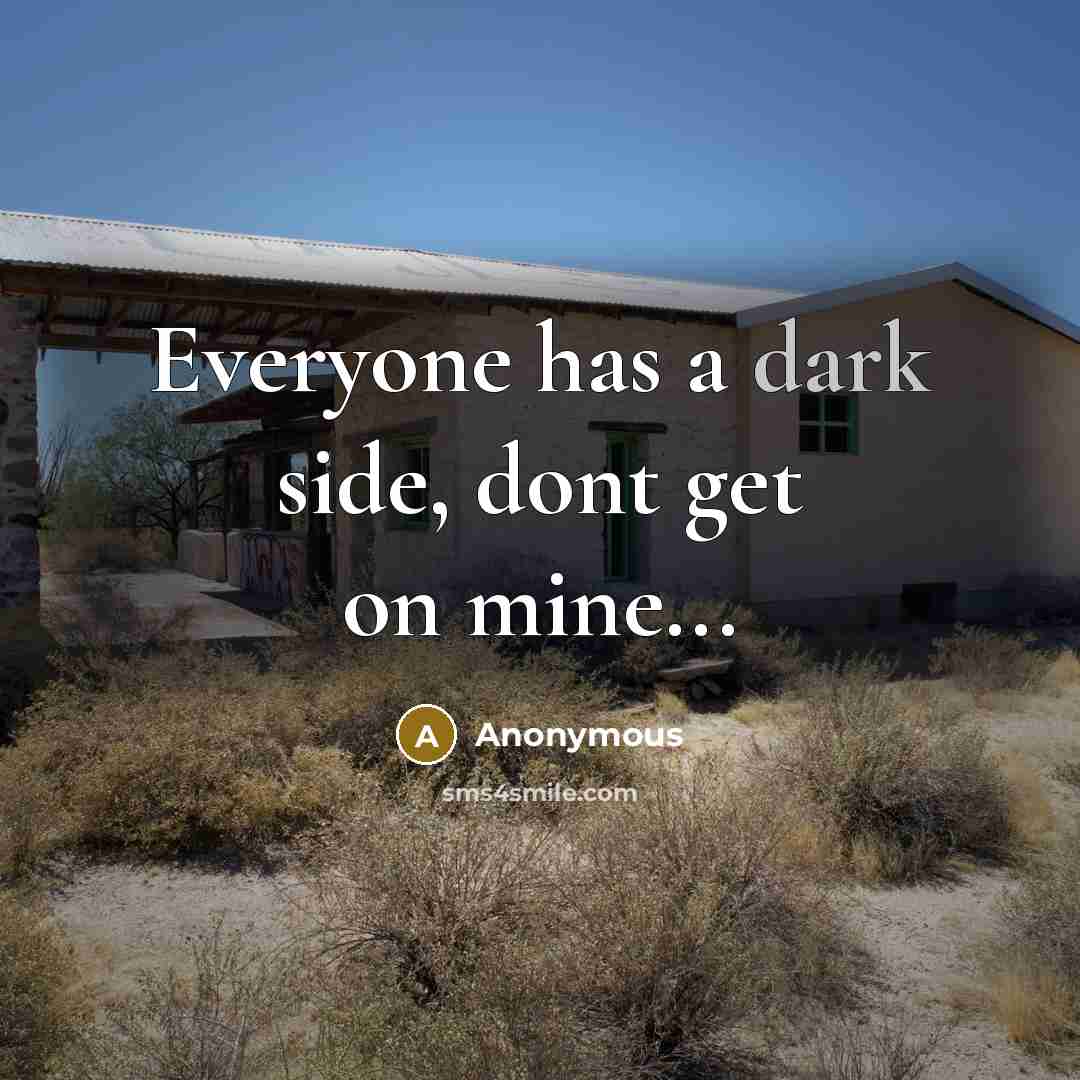 “Everyone has a dark side, dont get on mine...” quote by Anonymous