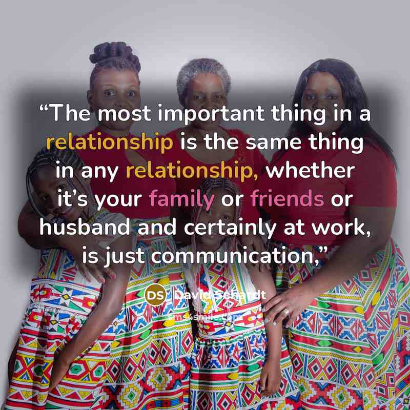 “The most important thing in a relationship is the same thing in any relationship, whether it’s your family or friends or husband and certainly at work, is just communication,” quote by David Schardt