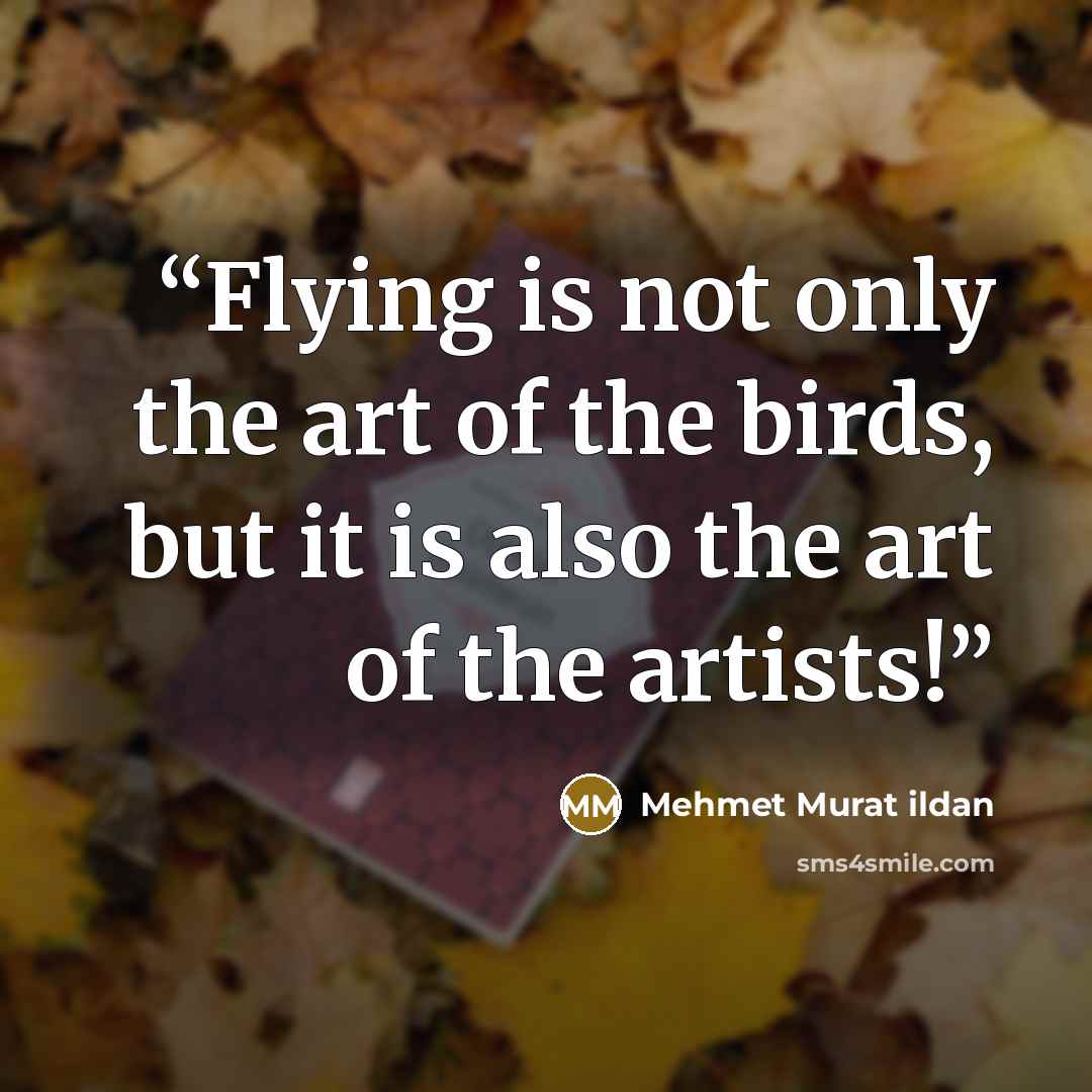 “Flying is not only the art of the birds, but it is also the art of the artists!” quote by Mehmet Murat ildan