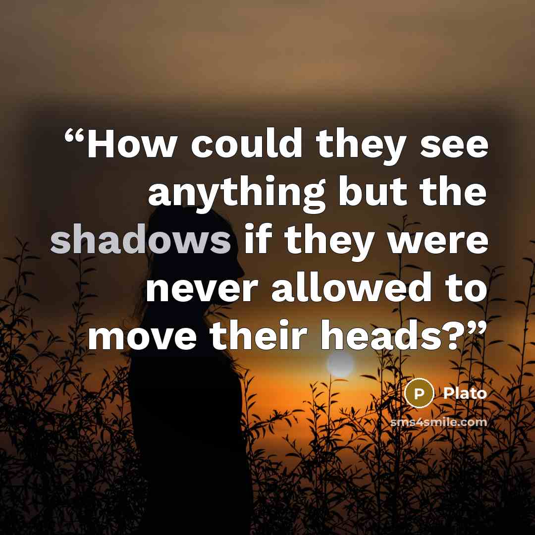 “How could they see anything but the shadows if they were never allowed to move their heads?” quote by Plato