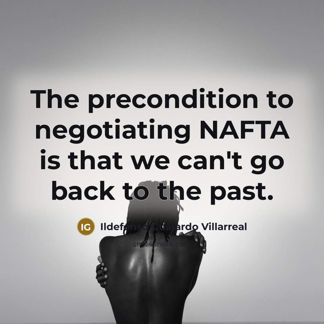 “The precondition to negotiating NAFTA is that we can't go back to the past.” quote by Ildefonso Guajardo Villarreal