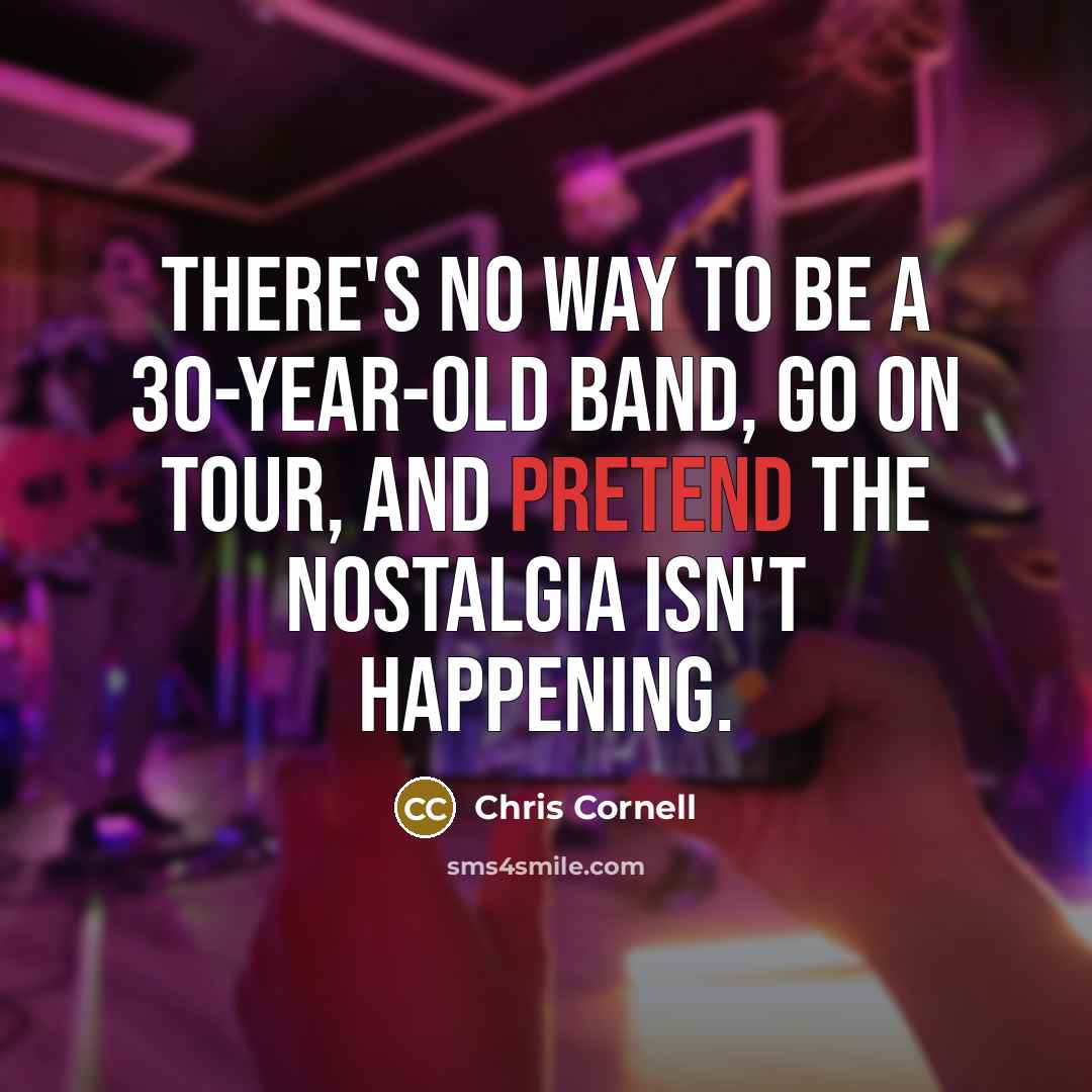 “There's no way to be a 30-year-old band, go on tour, and pretend the nostalgia isn't happening.” quote by Chris Cornell