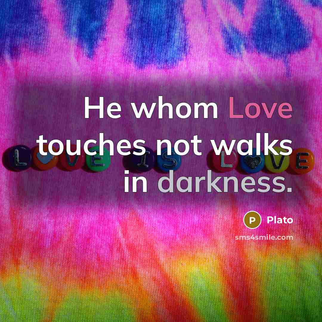 “He whom Love touches not walks in darkness.” quote by Plato