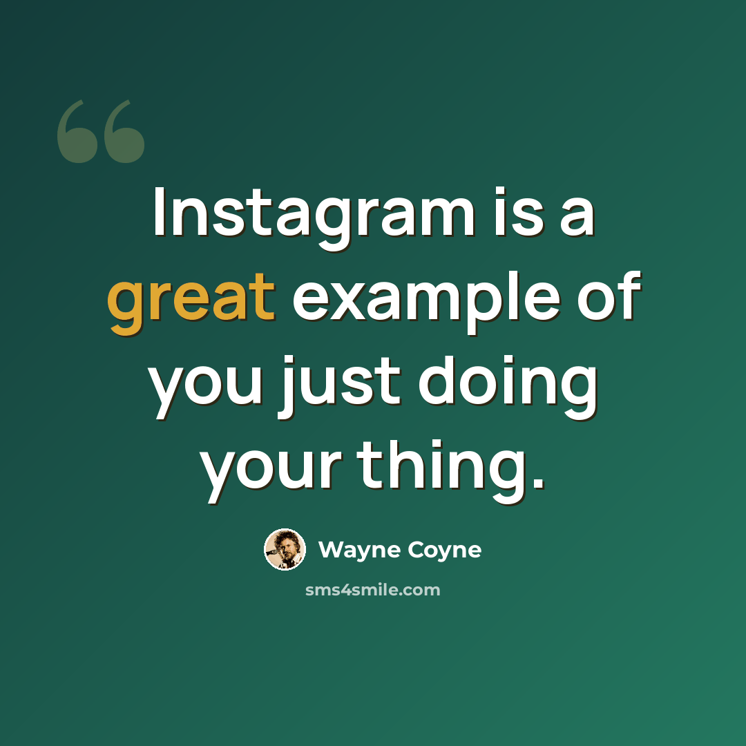 “Instagram is a great example of you just doing your thing.” quote by Wayne Coyne