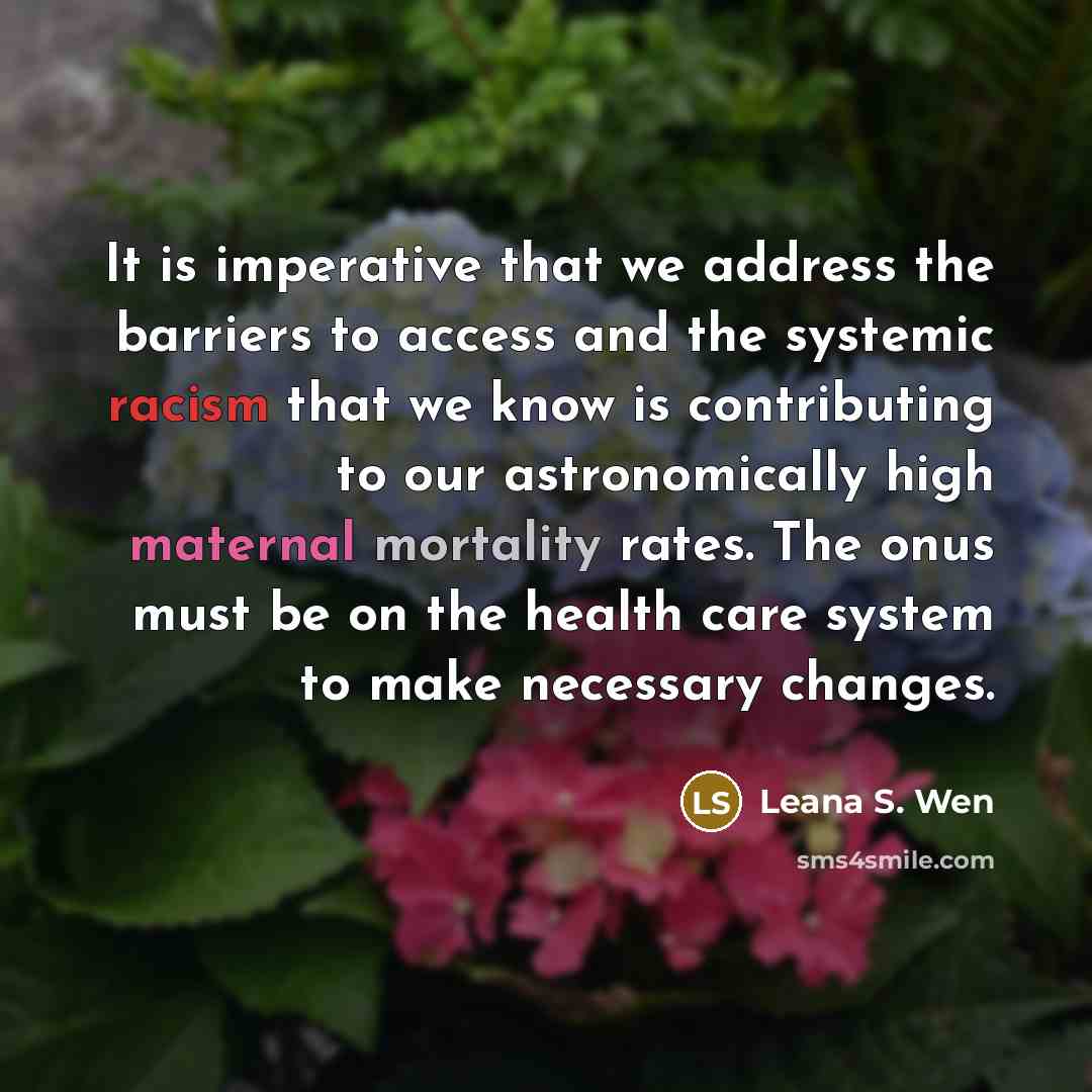 “It is imperative that we address the barriers to access and the systemic racism that we know is contributing to our astronomically high maternal mortality rates. The onus must be on the health care system to make necessary changes.” quote by Leana S. Wen