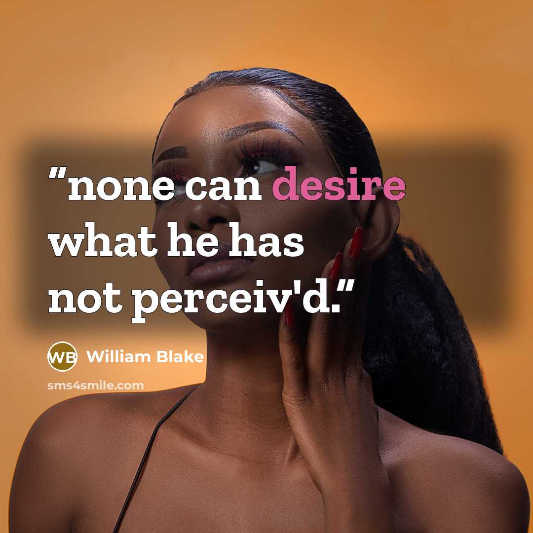 “none can desire what he has not perceiv'd.” quote by William Blake