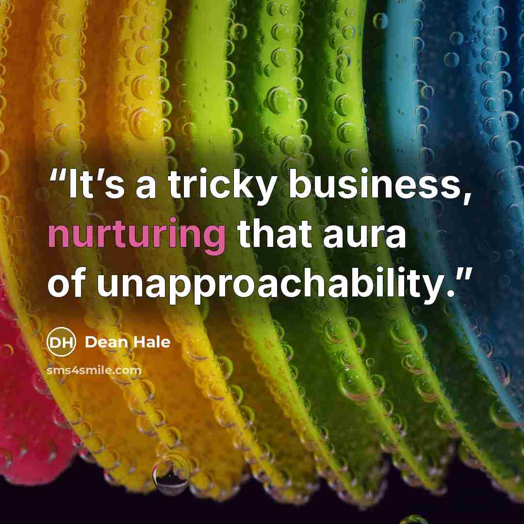 “It’s a tricky business, nurturing that aura of unapproachability.” quote by Dean Hale
