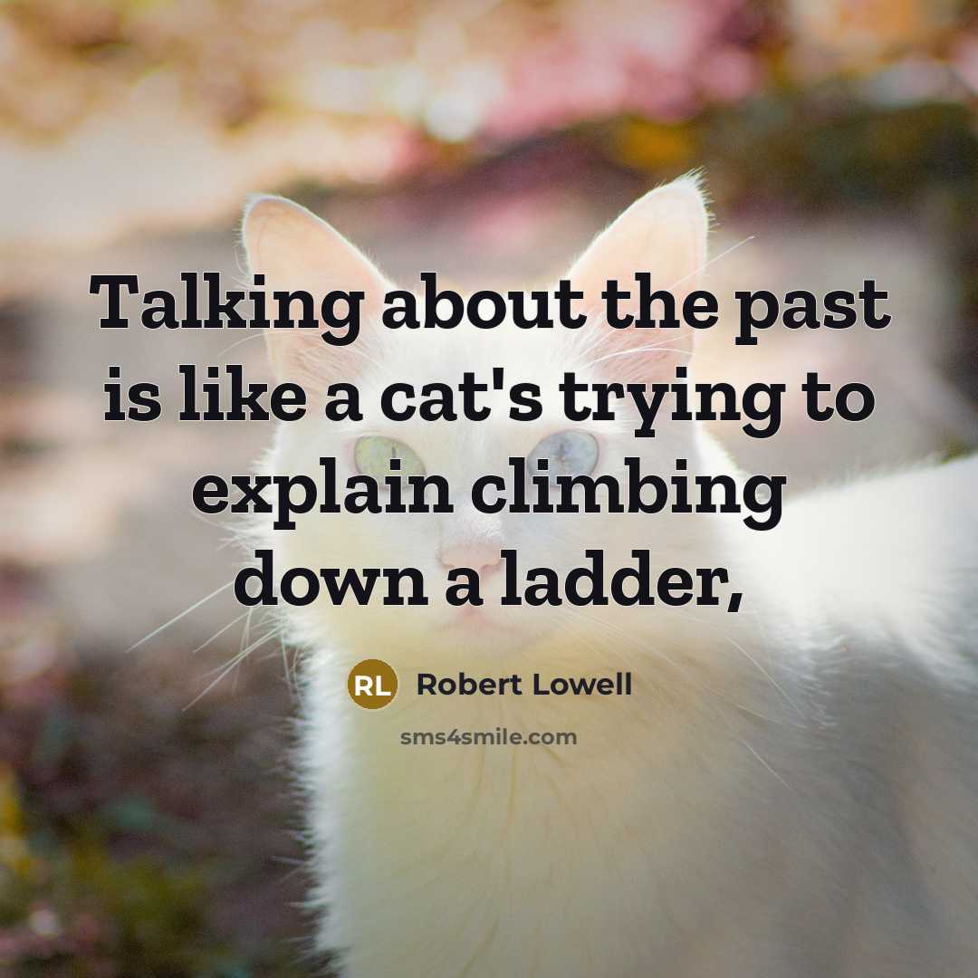 “Talking about the past is like a cat's trying to explain climbing down a ladder,” quote by Robert Lowell