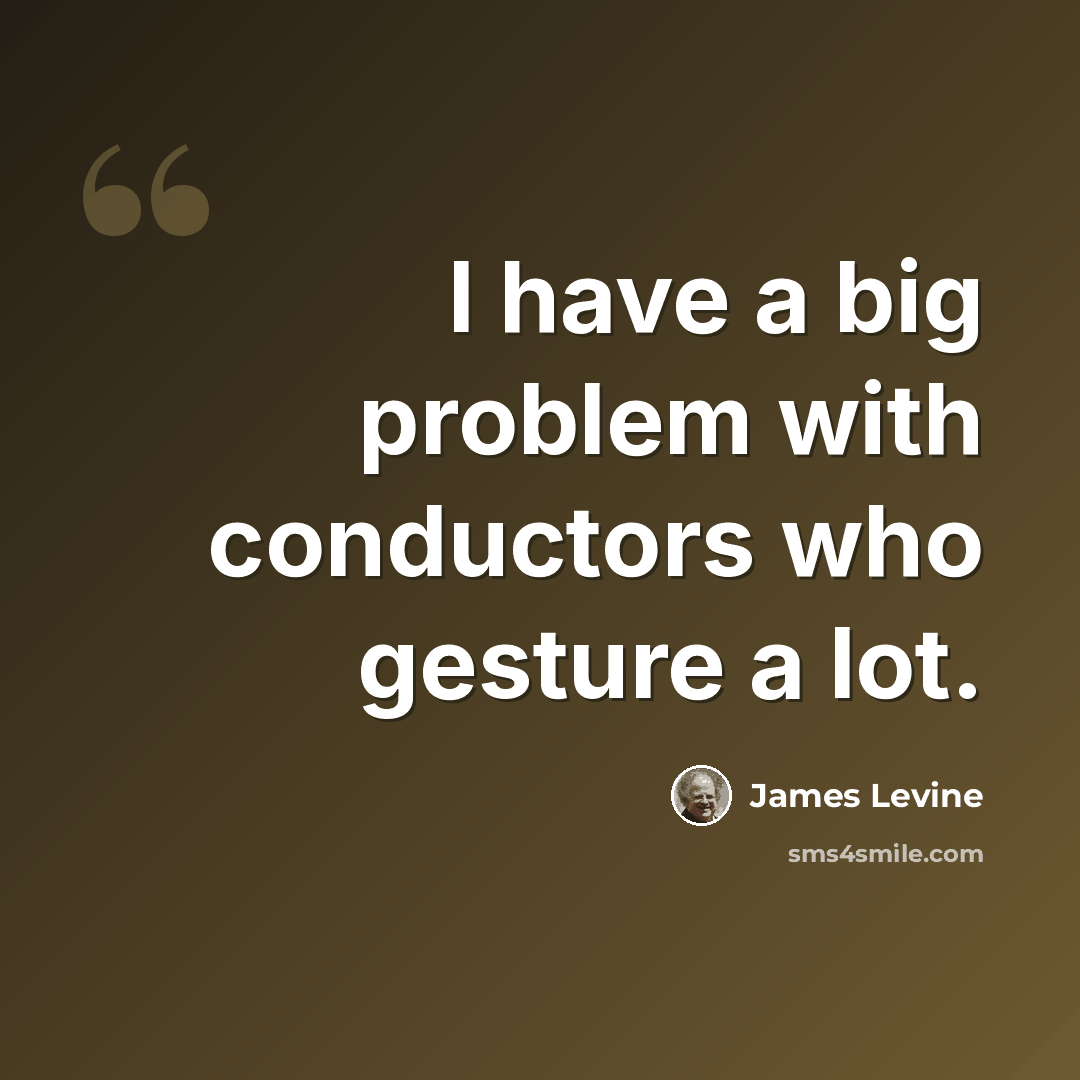 “I have a big problem with conductors who gesture a lot.” quote by James Levine