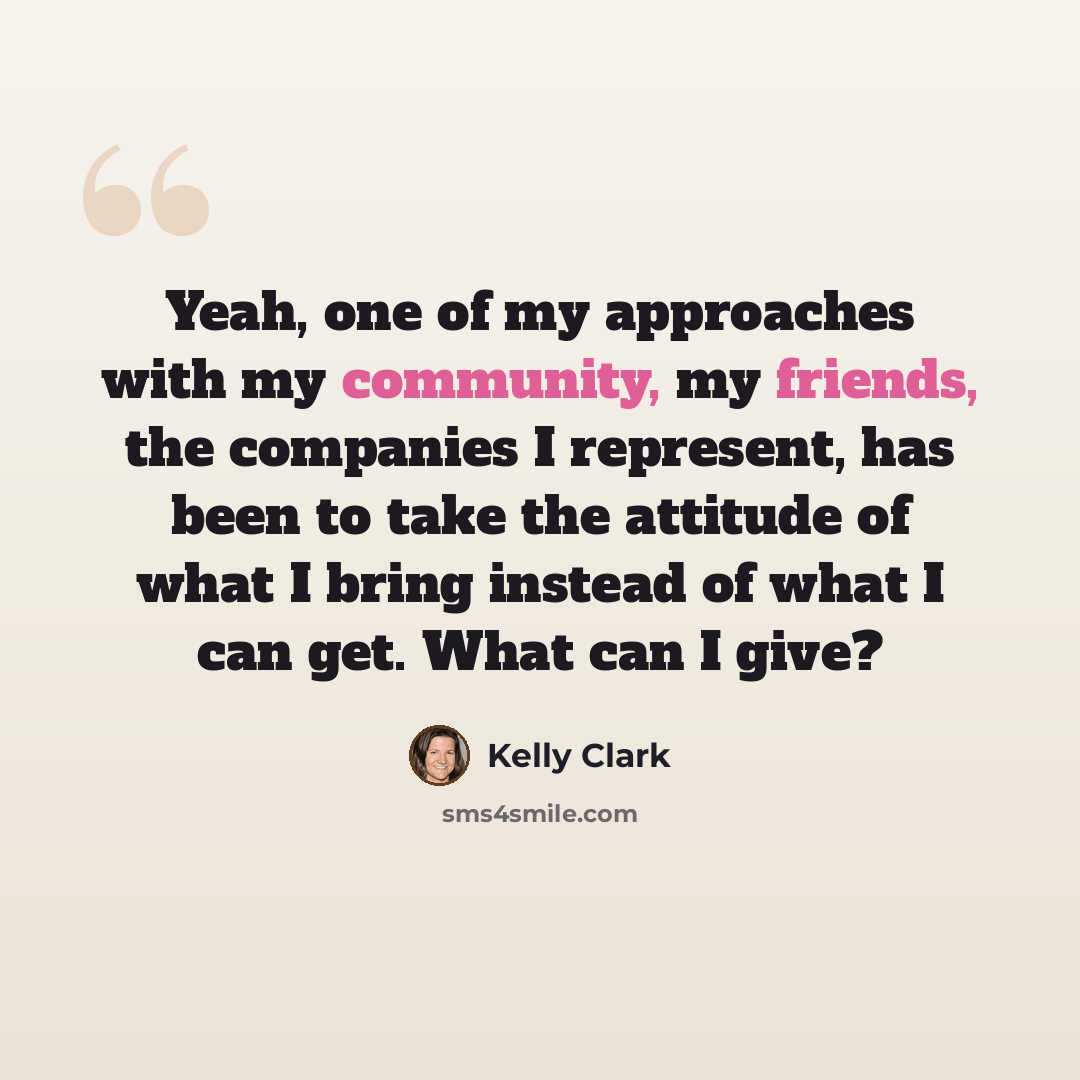 “Yeah, one of my approaches with my community, my friends, the companies I represent, has been to take the attitude of what I bring instead of what I can get. What can I give?” quote by Kelly Clark