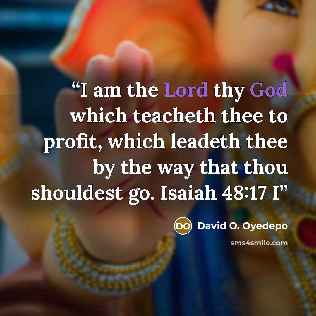 “I am the Lord thy God which teacheth thee to profit, which leadeth thee by the way that thou shouldest go. Isaiah 48:17 I” quote by David O. Oyedepo