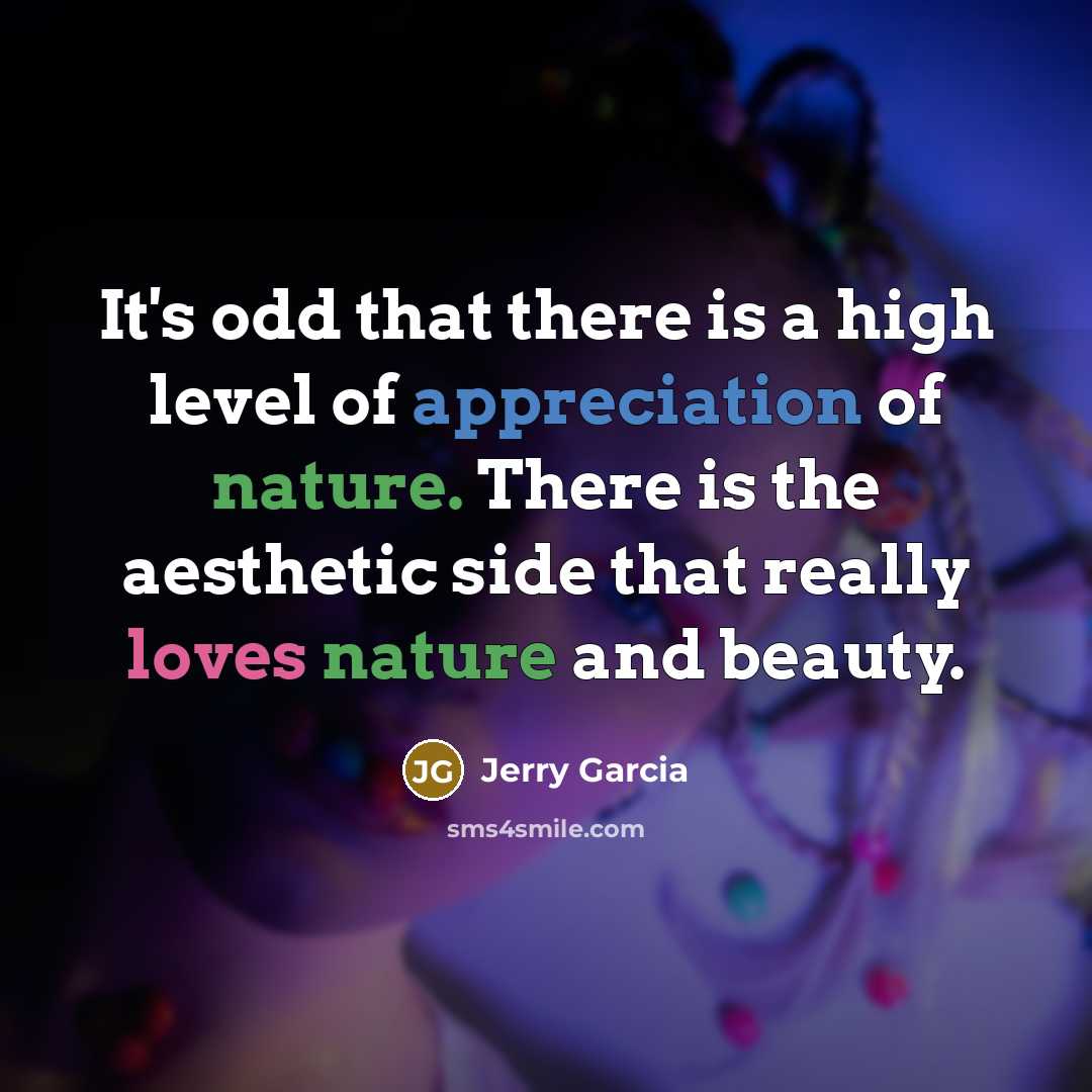 “It's odd that there is a high level of appreciation of nature. There is the aesthetic side that really loves nature and beauty.” quote by Jerry Garcia