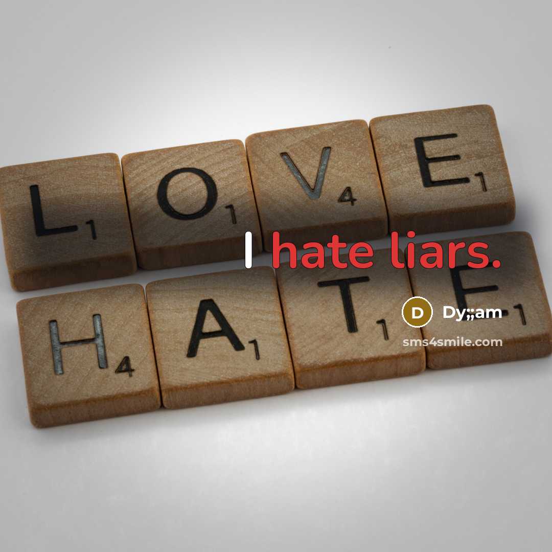 “I hate liars.” quote by Dy;;am