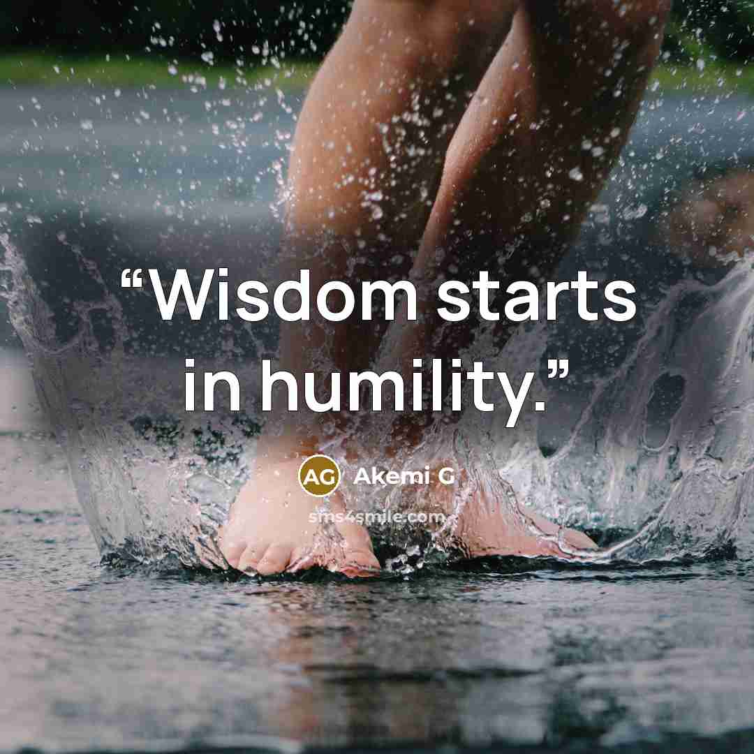 “Wisdom starts in humility.” quote by Akemi G