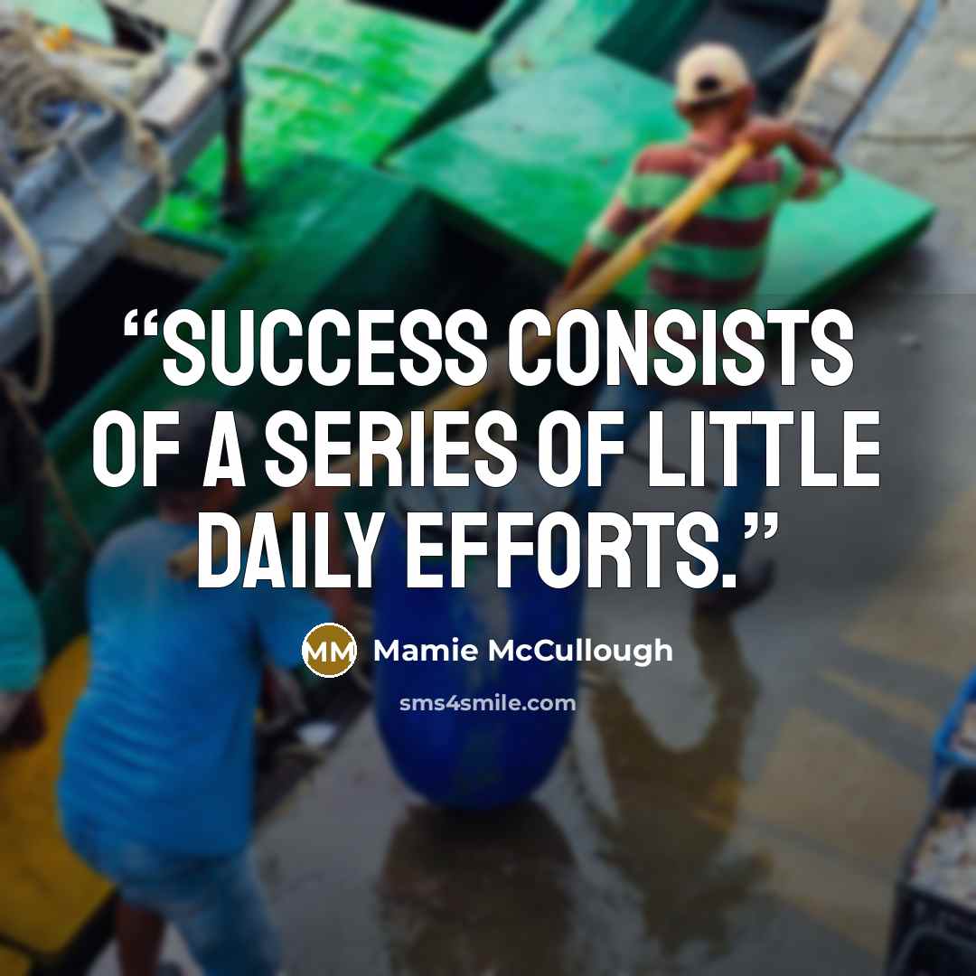“Success consists of a series of little daily efforts.” quote by Mamie McCullough