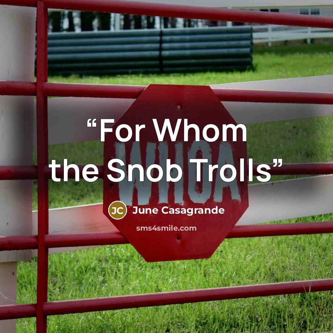 “For Whom the Snob Trolls” quote by June Casagrande