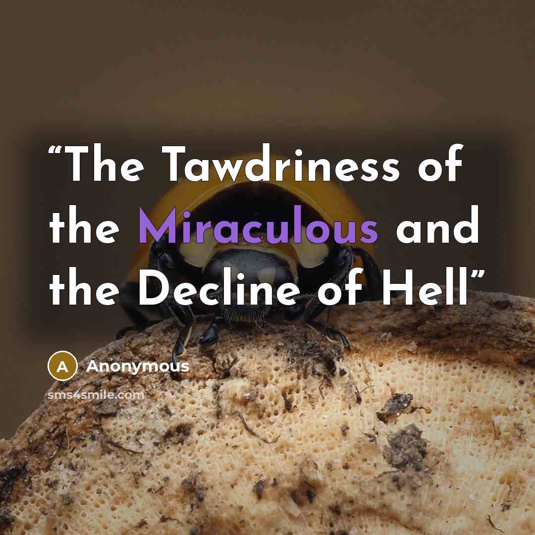“The Tawdriness of the Miraculous and the Decline of Hell” quote by Anonymous