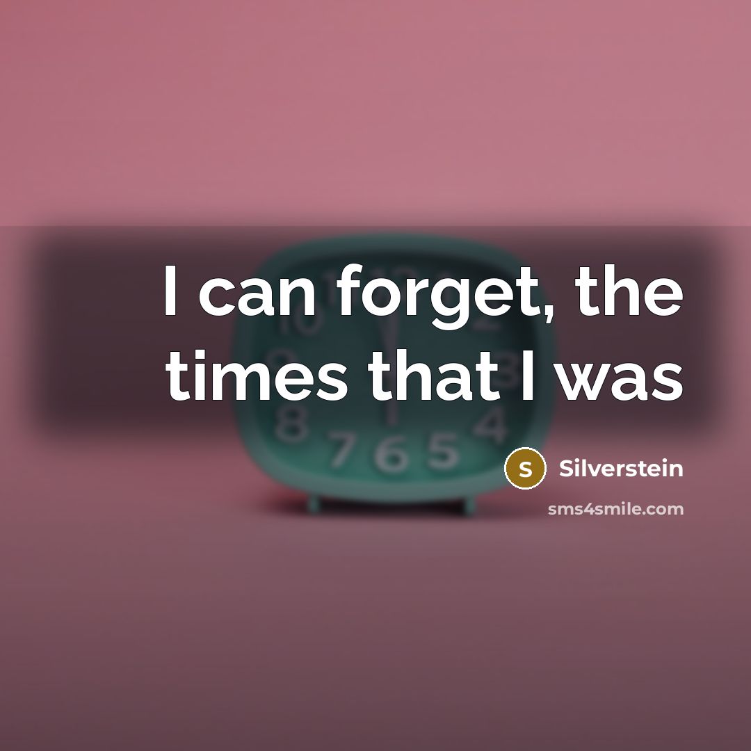 “I can forget, the times that I was” quote by Silverstein