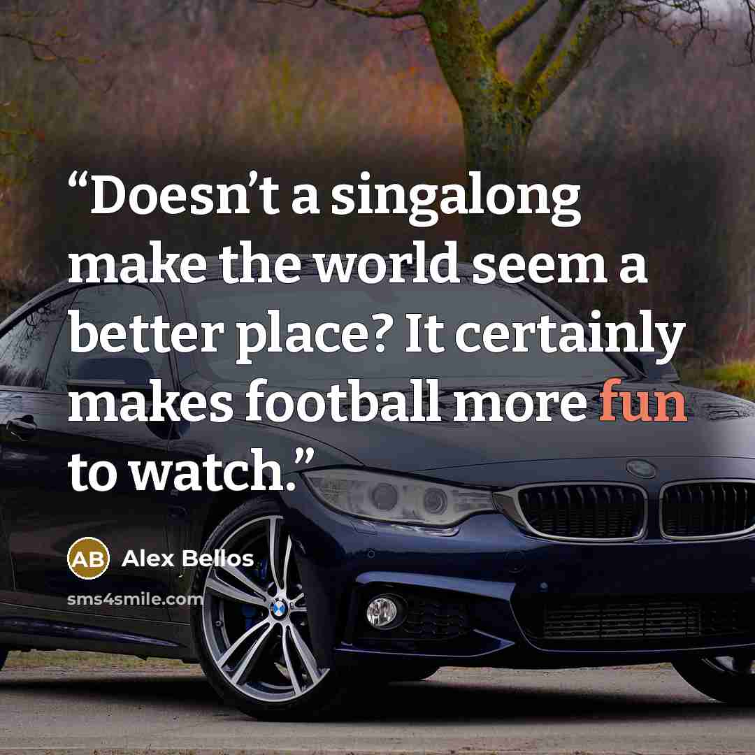 “Doesn’t a singalong make the world seem a better place? It certainly makes football more fun to watch.” quote by Alex Bellos