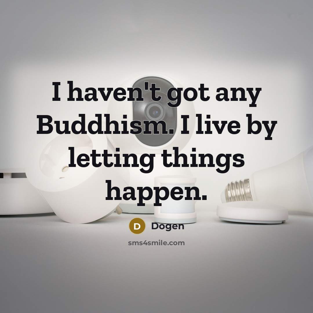 “I haven't got any Buddhism. I live by letting things happen.” quote by Dogen