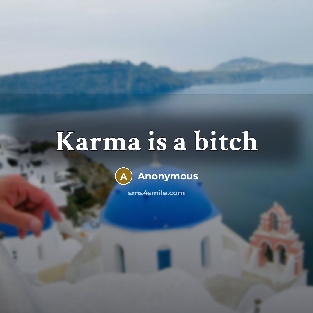 “Karma is a bitch” quote by Anonymous