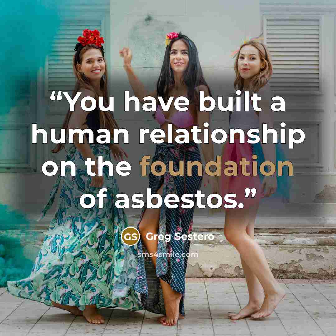 “You have built a human relationship on the foundation of asbestos.” quote by Greg Sestero