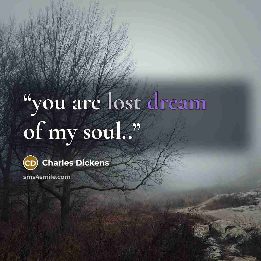 “you are lost dream of my soul..” quote by Charles Dickens