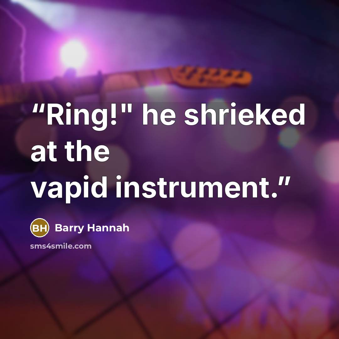 “Ring!" he shrieked at the vapid instrument.” quote by Barry Hannah